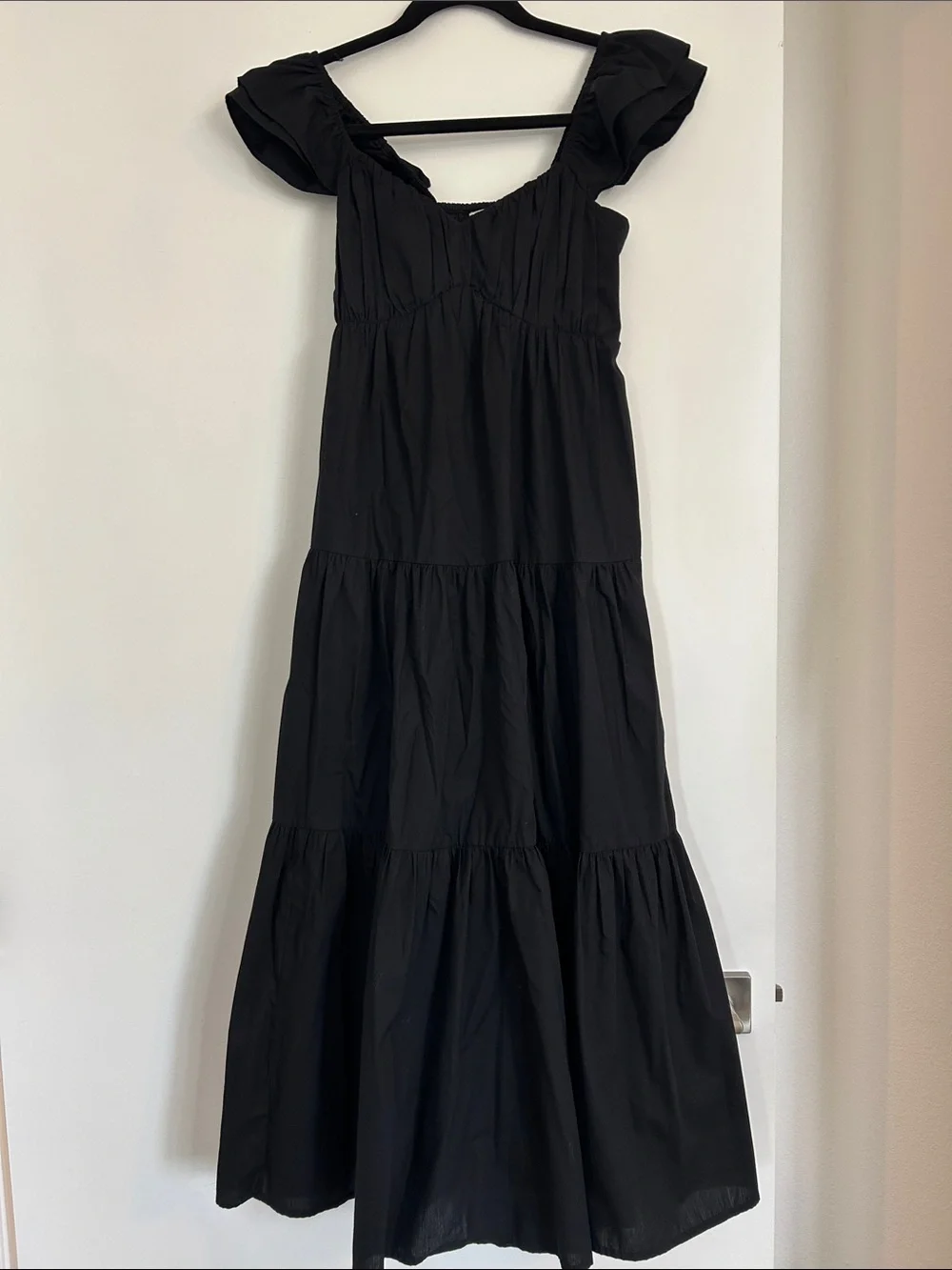 Abercrombie & Fitch Black Smocked Neck Maxi Dress